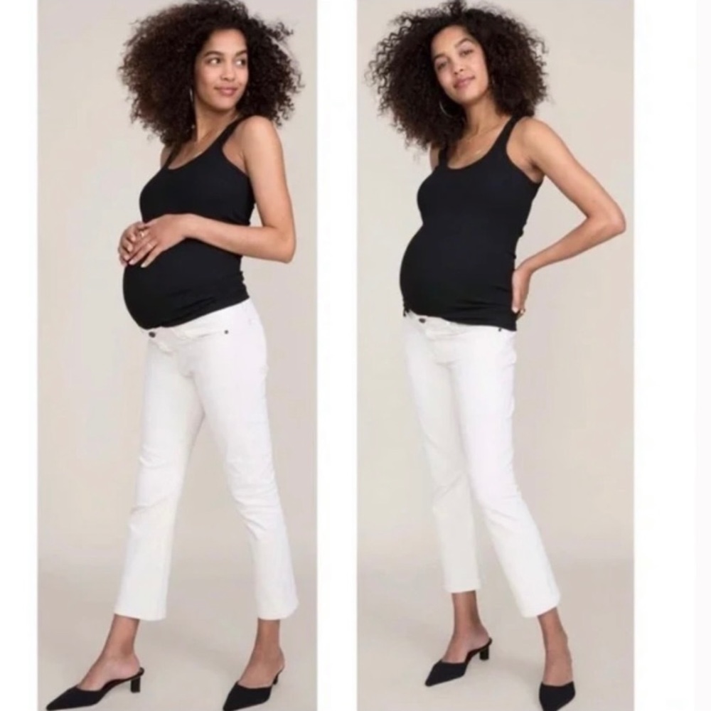 Hatch x Current Elliot Maternity White Denim Pants